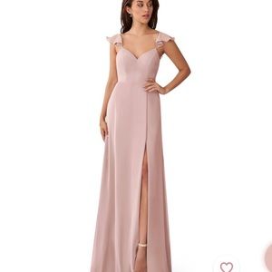 Dusty rose Azazies bridesmaid dress